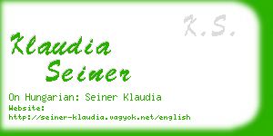 klaudia seiner business card